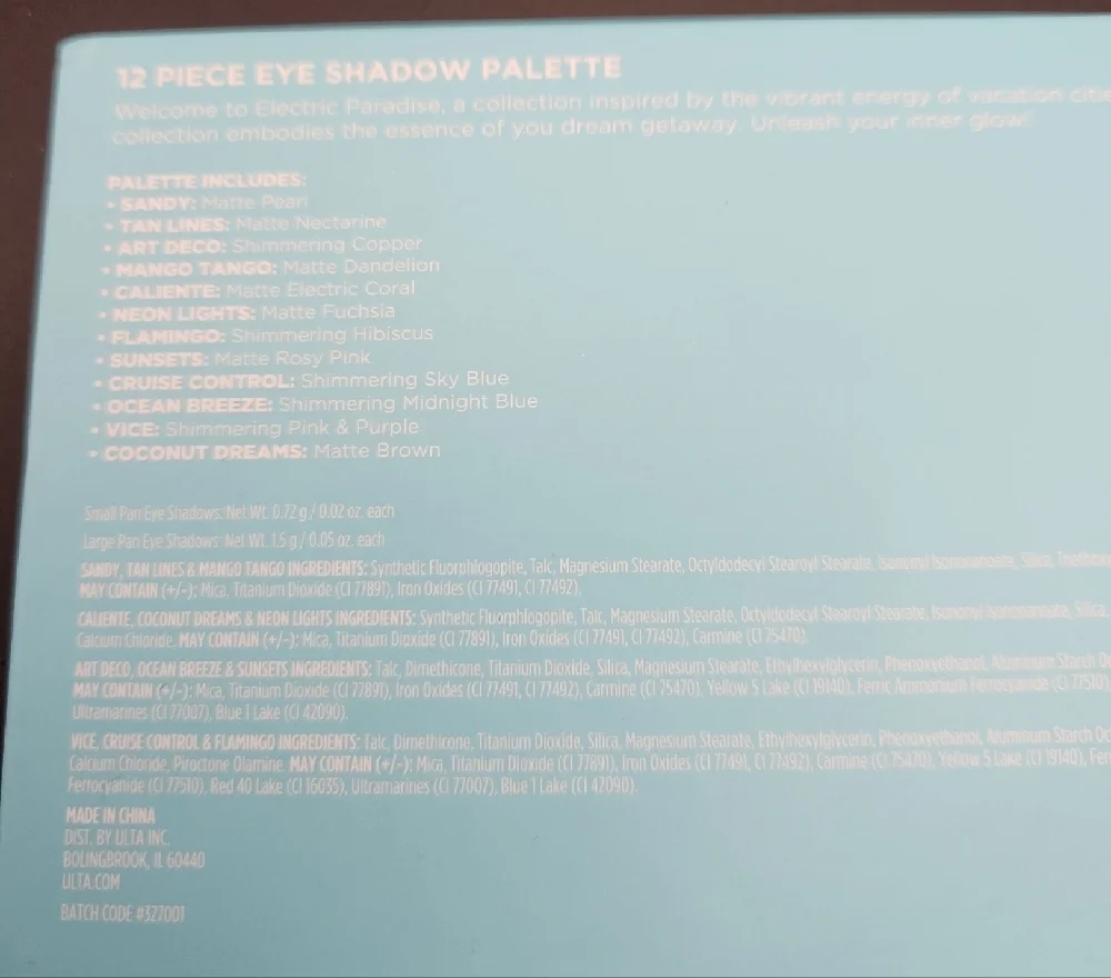 Ulta Beauty Electric City Eyeshadow Palette